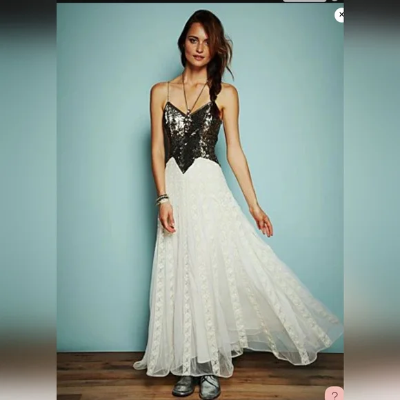 Rare Free People Kristin's Limited Edition Glamour Dress Sequin Lace - 10